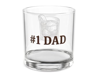 Dad Fathers Day Old Fashioned Rocks Glass | 10oz Cocktail Glass | Whiskey Glass Gift | Barware Decor | Perfect for Home and Parties