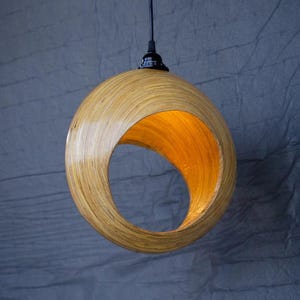 Bamboo Pendant Light: Handmade Artistic Lampshade (30cm)