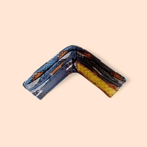 Leder Portemonnaie, handgefertigte MulticolorSnake Skin Wallet: Echtes Leder Herren Bifold