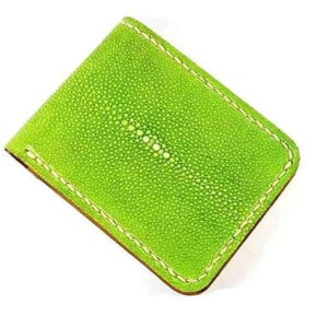 Portemonnee heren groen neon pijlstaartroghuid, verjaardagscadeaus, kerstcadeaus, cadeaus voor dierbaren