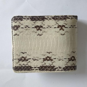 Cartera de piel de serpiente auténtica para hombre, estilo estético, hecha a mano, regalo para hombre WL01