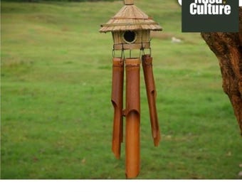 Campana de viento conmemorativa, campanas de viento rústicas de bambú - Campana de viento balinesa