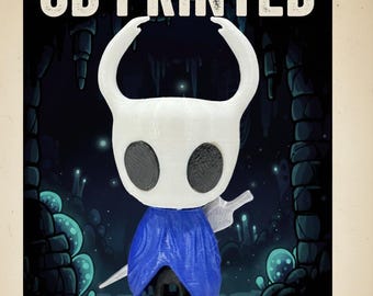 3D Printed Stylized Bug Warrior Figure 3.5 in Horned Blue Ghost Knight Character
