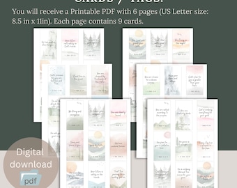 Printable Bible Verse Cards – 54 Christian Gift Tags & Encouragement Notes