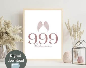 Angel Number 999 Numerology Poster Minimalist Art- Instant Download