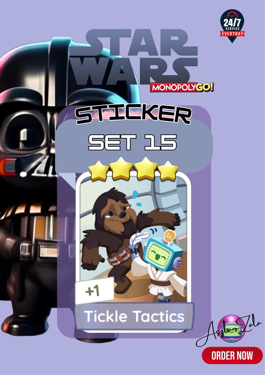 Set 15 Tickle Tactics / 4 Star Sticker Starwars Go Album / Monopoly GO ...