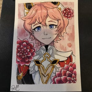 Pintura de acuarela de Genshin: ¡Dalia!