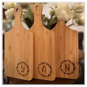 Mini Personalized Bamboo Charcuterie Board – Custom Initials | Engraved Gift | Wedding Favor | Housewarming | Corporate Gift
