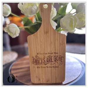 Funny Mini Cutting Boards | Laser Engraved Bamboo Kitchen Decor | Hostess Gift, Charcuterie Board, Housewarming Gift