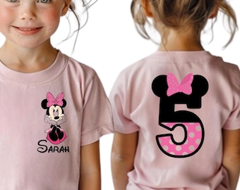 Pink Mouse Of The Birthday Shirt, Custom Birthday Girl Shirt, Personalized Happy Birthday Shirt, Disney Birthday Party, Minnie Birthday Girl