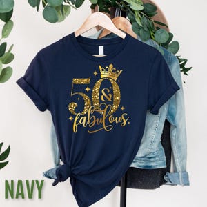 50 and fabulous shirt, 50th birthday women party group, 50th birtday party, 50 crews tshirt, 50 birthday women shirt , NOT GLITTER