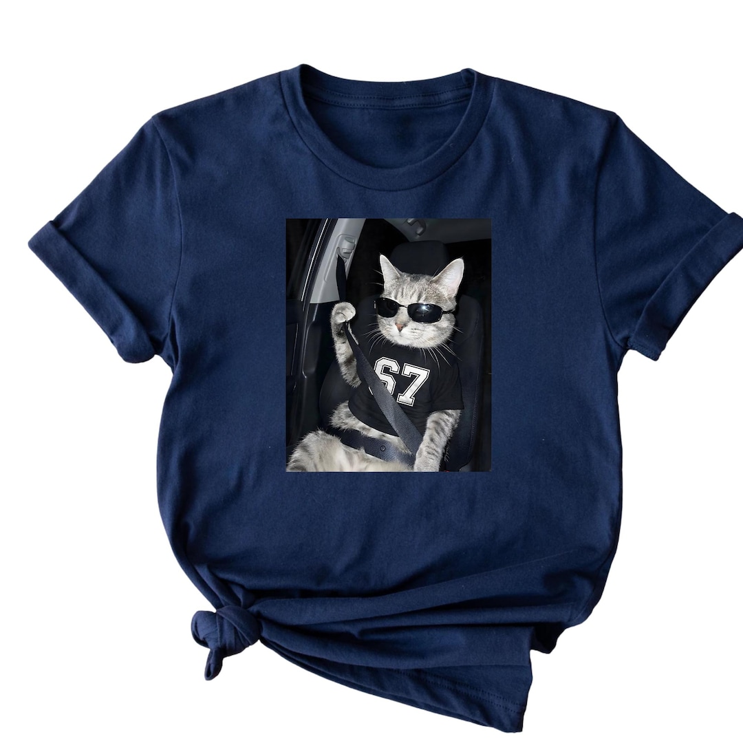 Six Seven Cat Shirt, Funny 6 7 Meme Tee, Viral 67 Cat Graphic, Cute ...