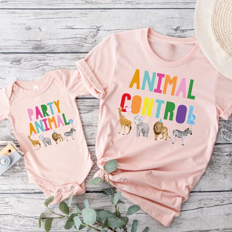 Safari Birthday Shirt: Wild Zoo Animal Party Tee, Jungle Safari Birthday Outfit, Zoo Animals Birthday Shirt, Party Animal Birthday T-Shirt image 1