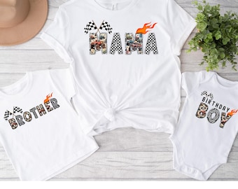 Monster Truck Birthday Shirt: Custom Name & Age, Matching Family Outfit