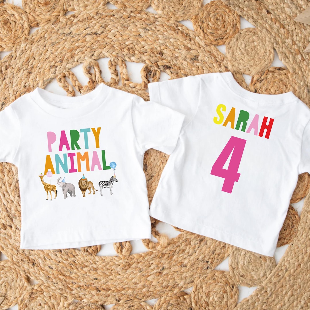 Personalized Party Animal Birthday Shirt, Safari Zoo Animals Tee, Custom Jungle Birthday O