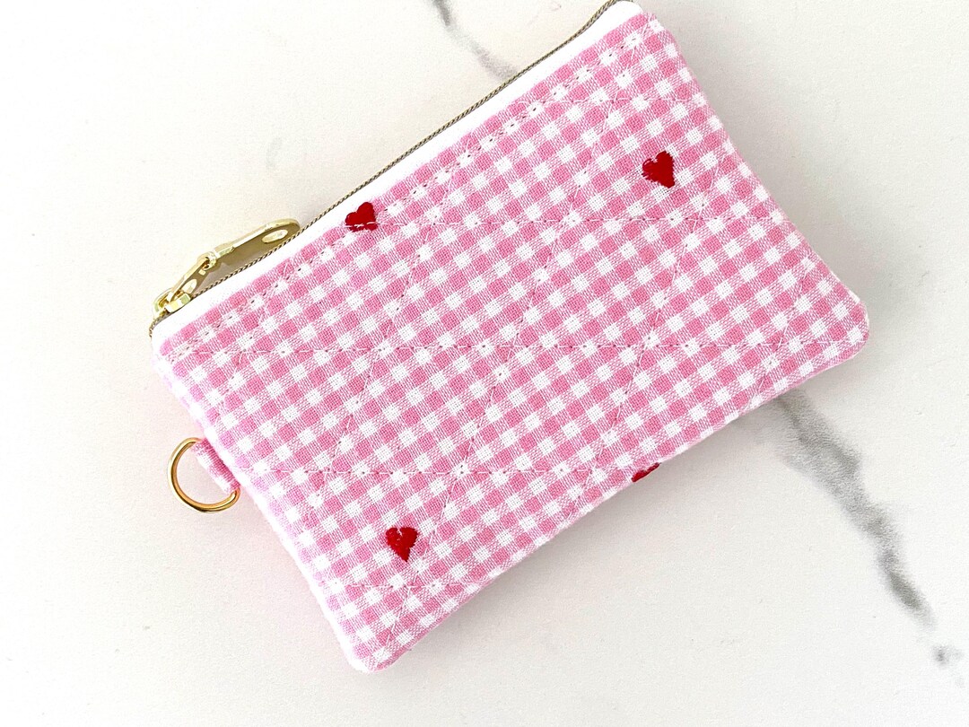 Pink - Handmade Quilted Cotton Coin Pouch 04