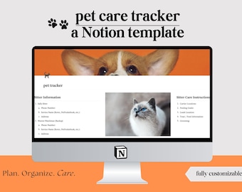 PET CARE TRACKER: alles-in-één-sjabloon voor eigenaren van gezelschapsdieren