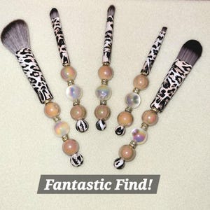 Custom Bling Makeup Brush Set: Beaded Handle, Soft Bristles