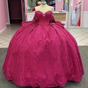Hermoso vestido de quinceañera hot pink quince dress princess dress ball gown