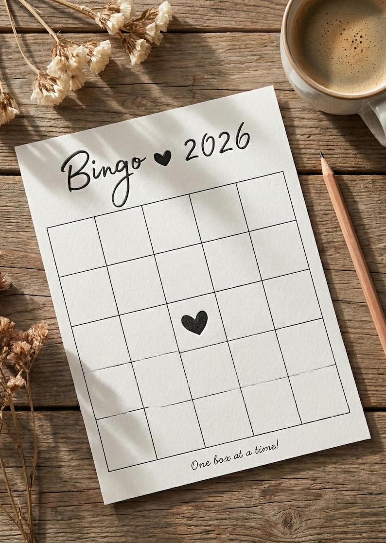 Carte de bingo 2026 imprimable, carte de bingo Vision Board 2026, jeu ...