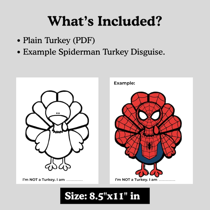 Spiderman Disguise a Turkey Printable - Superhero Thanksgiving Craft ...