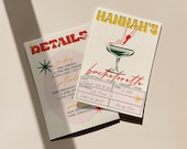 Retro Bachelorette Invitation & Itinerary: Vintage Cocktail Party (Digital Template)