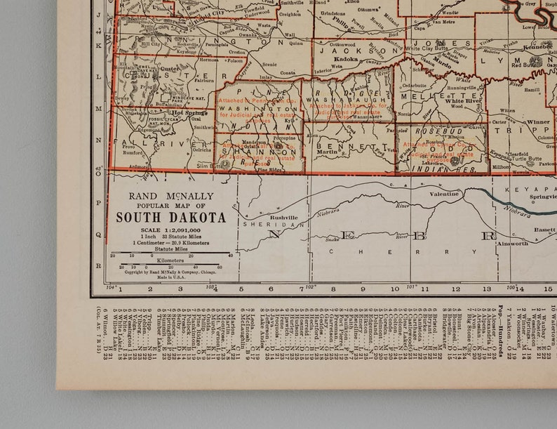 Vintage Maps of Texas and South Dakota 1930s Antique U.S. Etsy