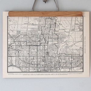 Vintage 1930s Toronto Ontario Canada Map | Suitable for Framing | Antique Original City Street Map Wall Art Print in Black and White