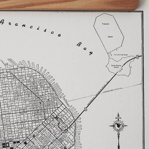 Vintage carte originale de San Francisco Californie des années 1940 Qualité cadeau et peut être encadré Impression de plan de rue antique en noir et blanc image 6