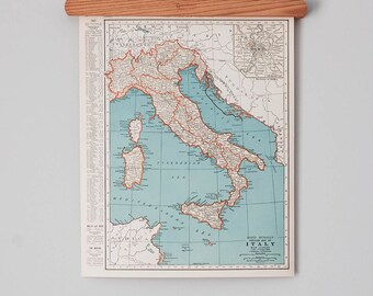 Vintage Maps of Italy and Switzerland | 1930s Vintage International Maps Wall Art | Antique map color print | Gift for travel lovers