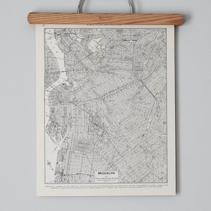 Vintage Original 1940s Map of Brooklyn | Gift Quality Suitable for Framing | Antique New York City NYC Street Map Print in Black & White