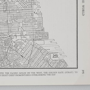 Vintage carte originale de San Francisco Californie des années 1940 Qualité cadeau et peut être encadré Impression de plan de rue antique en noir et blanc image 5