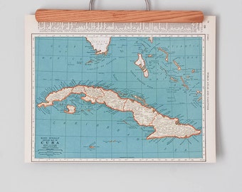 Cuba and the West Indies Vintage 1930s Maps | Antique International Color Print Map Wall Art | Gift for travel lovers | Suitable for Framing