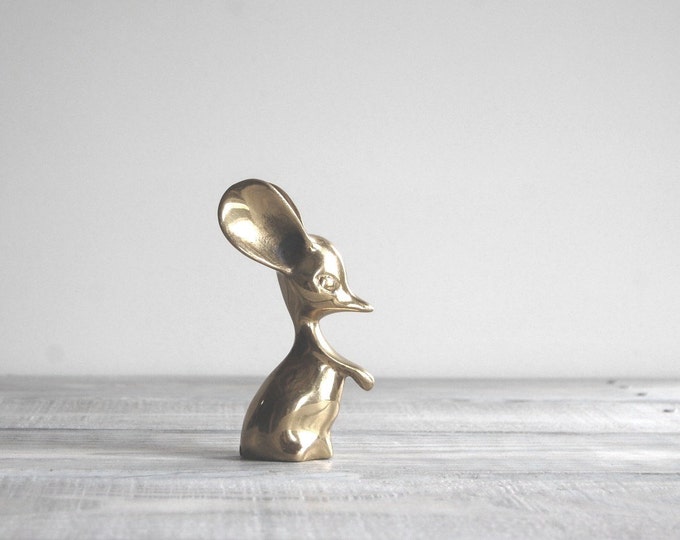 Vintage Brass Mouse Figurine Etsy