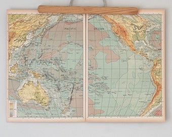 Antique Maps / Ocean Charts / 1940s Maps of the Pacific Ocean, Atlantic Ocean, and Arctic Regions