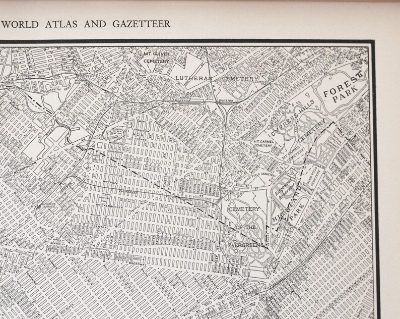 Antique Brooklyn NY Map Vintage Original 1930s New York City NYC Street Map Print in Black and White Gift Quality & Suitable for Framing image 5
