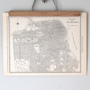 Vintage Original San Francisco CA Map 1930s | Gift Quality & Suitable for Framing | Antique City Street Print Map Print in Black and White