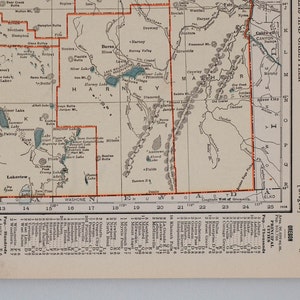 Mapas antiguos de Oregón y Pensilvania / Década de 1930 Mapas estatales antiguos de EE. UU. Arte mural / Impresión en color de mapas antiguos, alrededor de 1936 imagen 3