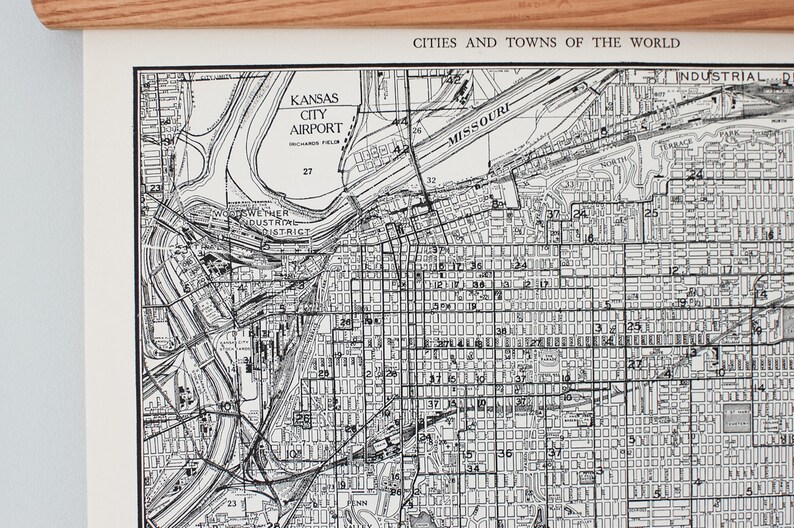 Vintage Kansas City Map Antique K.C. Missouri City Map Etsy