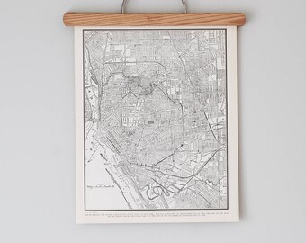 Buffalo NY Map Vintage 1930s Original | Gift Quality & Suitable for Framing | Antique City Street Map Wall Art Print in Black and White