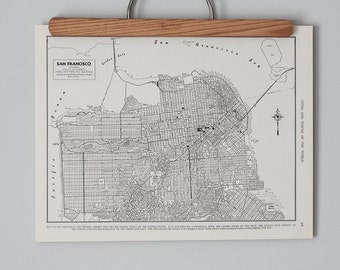 Vintage Original San Francisco California Map 1940s | Gift Quality & Suitable for Framing | Antique City Street Map Print in Black and White