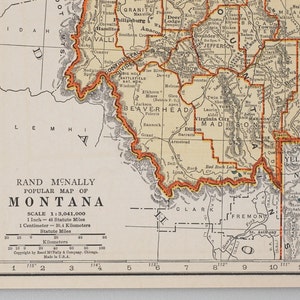 Vintage Maps of Missouri and Montana 1930s Original Antique Color Print State Map Wall Art Gift Quality & Suitable for Framing image 5