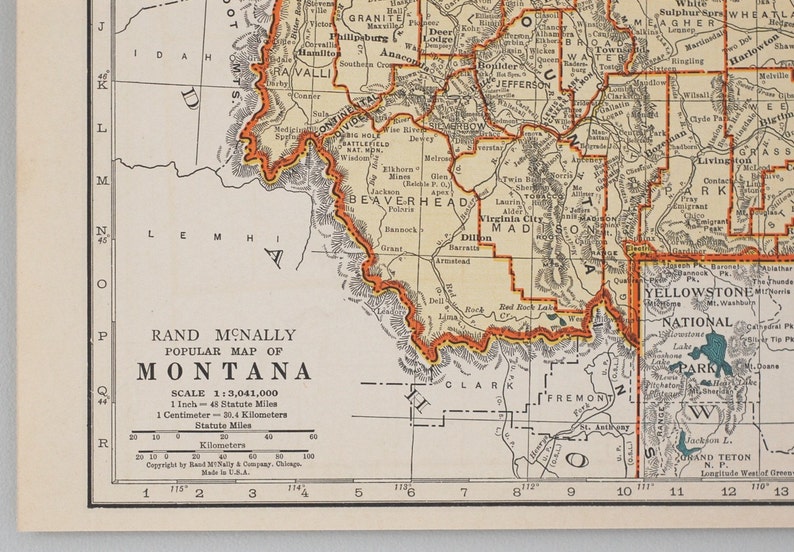 Vintage Maps of Missouri and Montana 1930s Original Antique Color Print State Map Wall Art Gift Quality & Suitable for Framing image 5