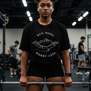 Run More Worry Less Shirt Running Shirt Funny Running Tee Marathon Gift Runner Shirt Runner Gift Running Graphic Tee Jogging Shirt