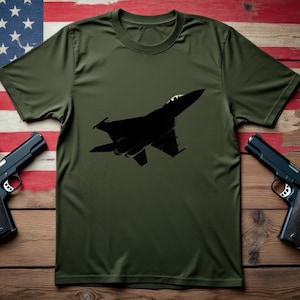 Fighter Jet T-Shirt Military T Shirt Unisex T-Shirt Patriotic Tee Veteran Apparel Military USA Flag Shirt Army Shirt Soldier Gift