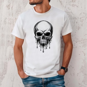 Dripping Skull Shirt Skeleton Shirt Gothic Shirt Skull Graphic Tee Punk Skull T-Shirt Skull T-Shirt Skull T Shirt Halloween Shirt