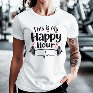 This Is My Happy Hour T-Shirt Fitness Shirt Weightlifting Shirt Gift for Him Gift for Her Lifting Shirt Bodybuilder Gift Workout Shirt