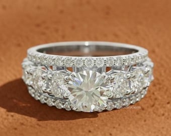 3.50 TCW Round Cut Diamond Wedding Ring IGI Certified Diamond Ring  Engagement Ring CVD Lab Grown Diamond Ring Anniversary Gift For Her
