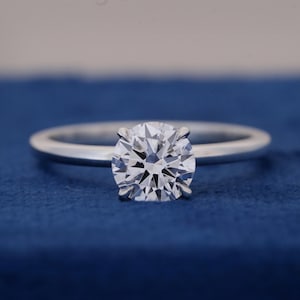 1.00CT Round Cut Solitaire Lab Grown Diamond Engagement Ring IGI Certified Diamond Dainty Proposal Ring 14K Gold Anniversary Ring For her