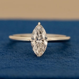 1.00CT Marquise Cut Lab Diamond Engagement Ring Solitaire Wedding Ring IGI Certified Diamond Ring Proposal Ring For Women Anniversary Ring